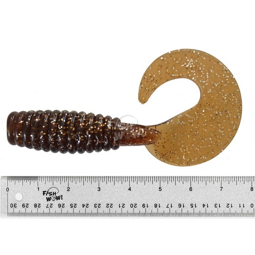 Pesce WOW! 4 pezzi 10" (con coda riccia estesa) persico grub grasso paffuto esche morbide 2c - Foto 9 di 9