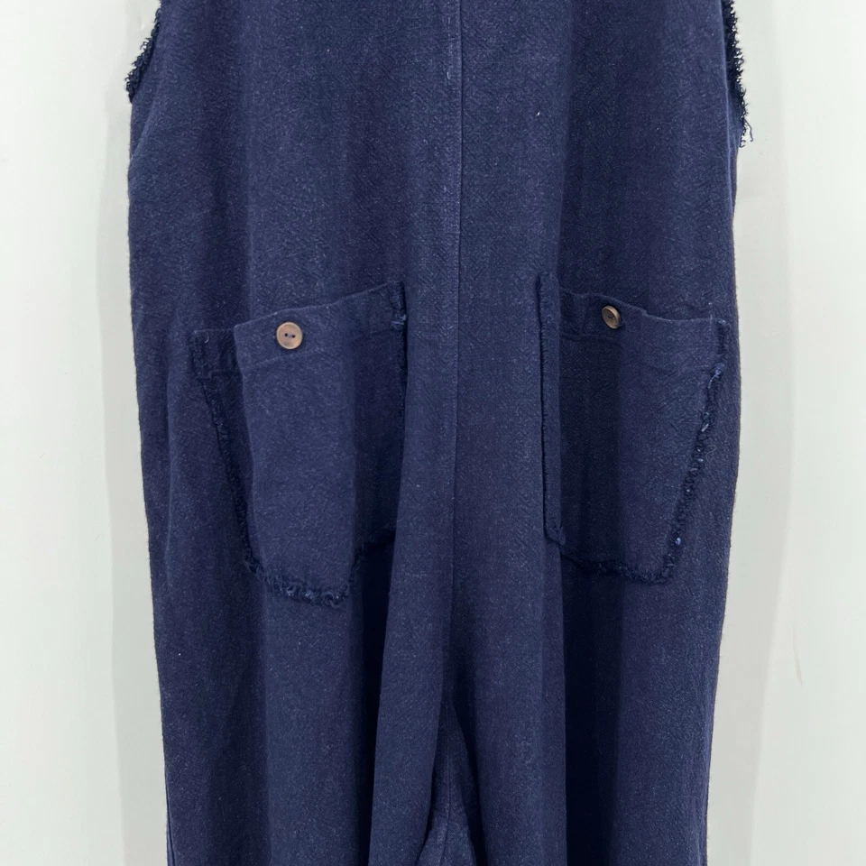 Mono Kleën Mezcla Viscosa Lino Pierna Ancha Azul Marino Oscuro Para Mujer Talla Mediana Foto 3 de 4