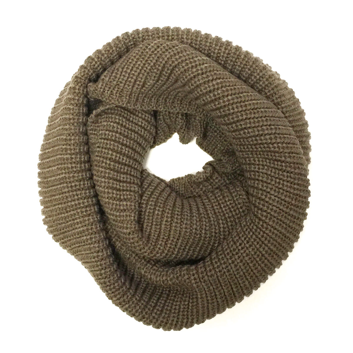 Wrapables Winter Warm Knitted Infinity Scarf and Beanie Hat Set, Brown ...