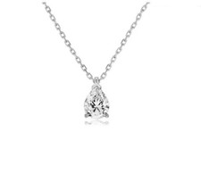 Collier Femme Pendentif  Discret Goutte avec Zircon Transparent - Bijoux des Lys