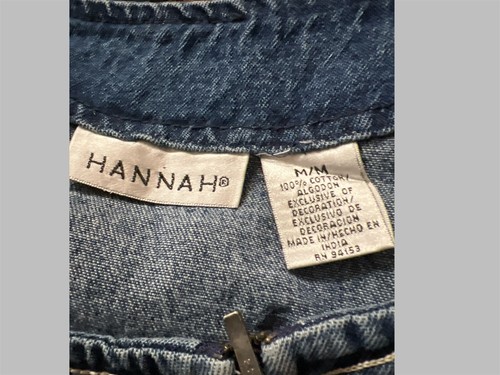 Chaqueta Hannah Jean Talla M Bordada Cachemira Floral Cremallera Completa Boho Denim - Imagen 5 de 6