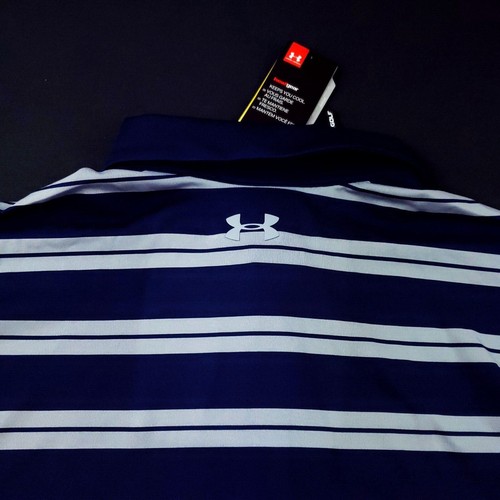 Under Armour Performance Golf Polo Shirt Heat Gear XL Stretch Short Sleeve - Picture 10 of 12