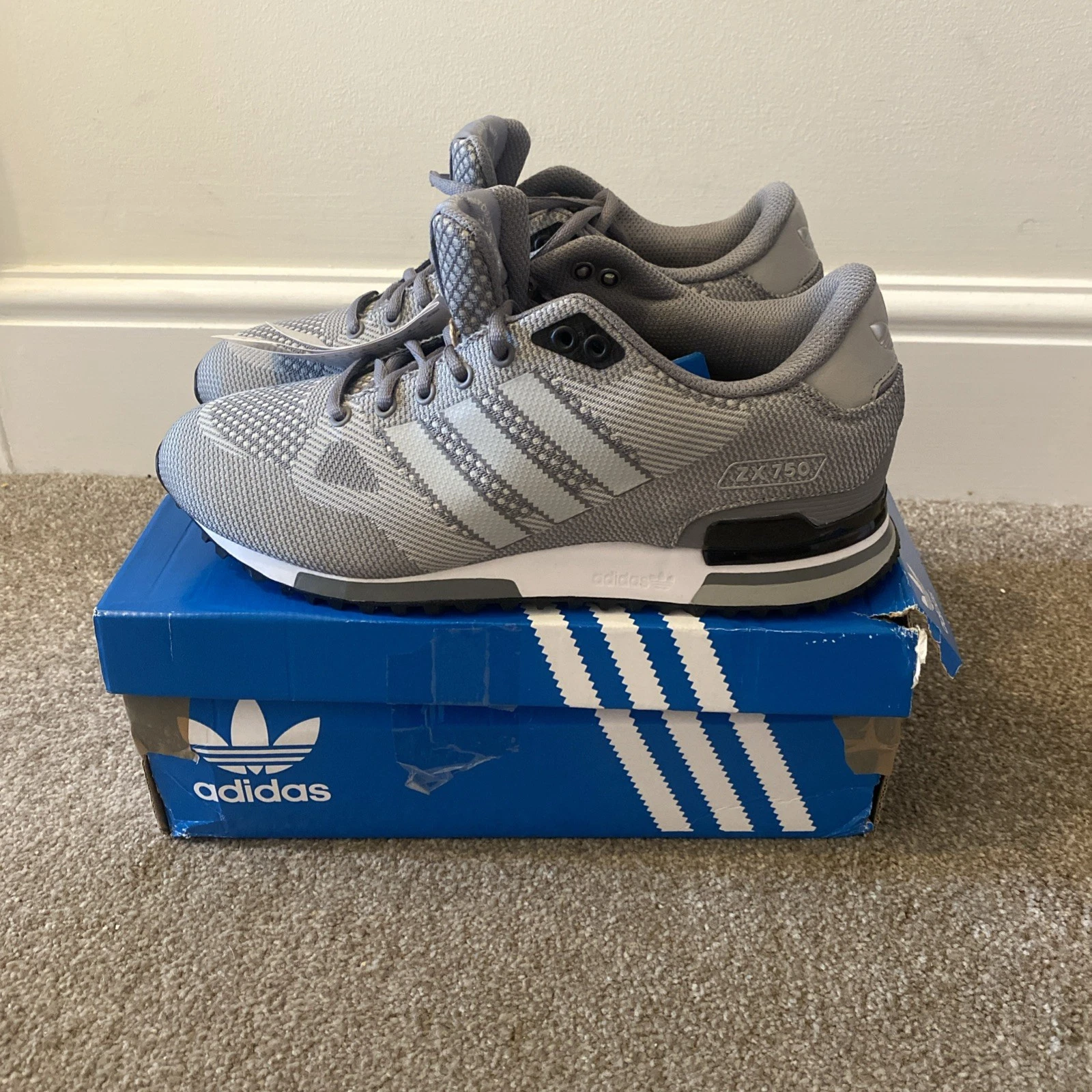 Adidas ZX 750 WV. IH6243. Box With Lid. UK Size 8.5. Grey/Black men’s trainers