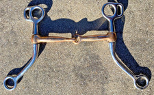 Polished Stainless Steel Tom Thumb Training Bit, 5" Copper Mouth, Western Horse