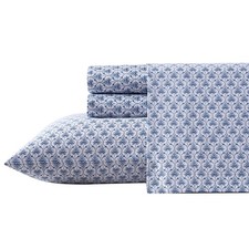 Laura Ashley Rosemarie Blue White King Cotton Sateen Bed Linen Set