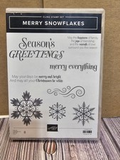 Stampin' Up MERRY SNOWFLAKES Stamp Set Season's Greetings Winter Christmas