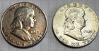 1949 S & 1949 P * 2 SILVER Ben Franklin HALF DOLLARS * As Seen * USA $5.00 SHIP