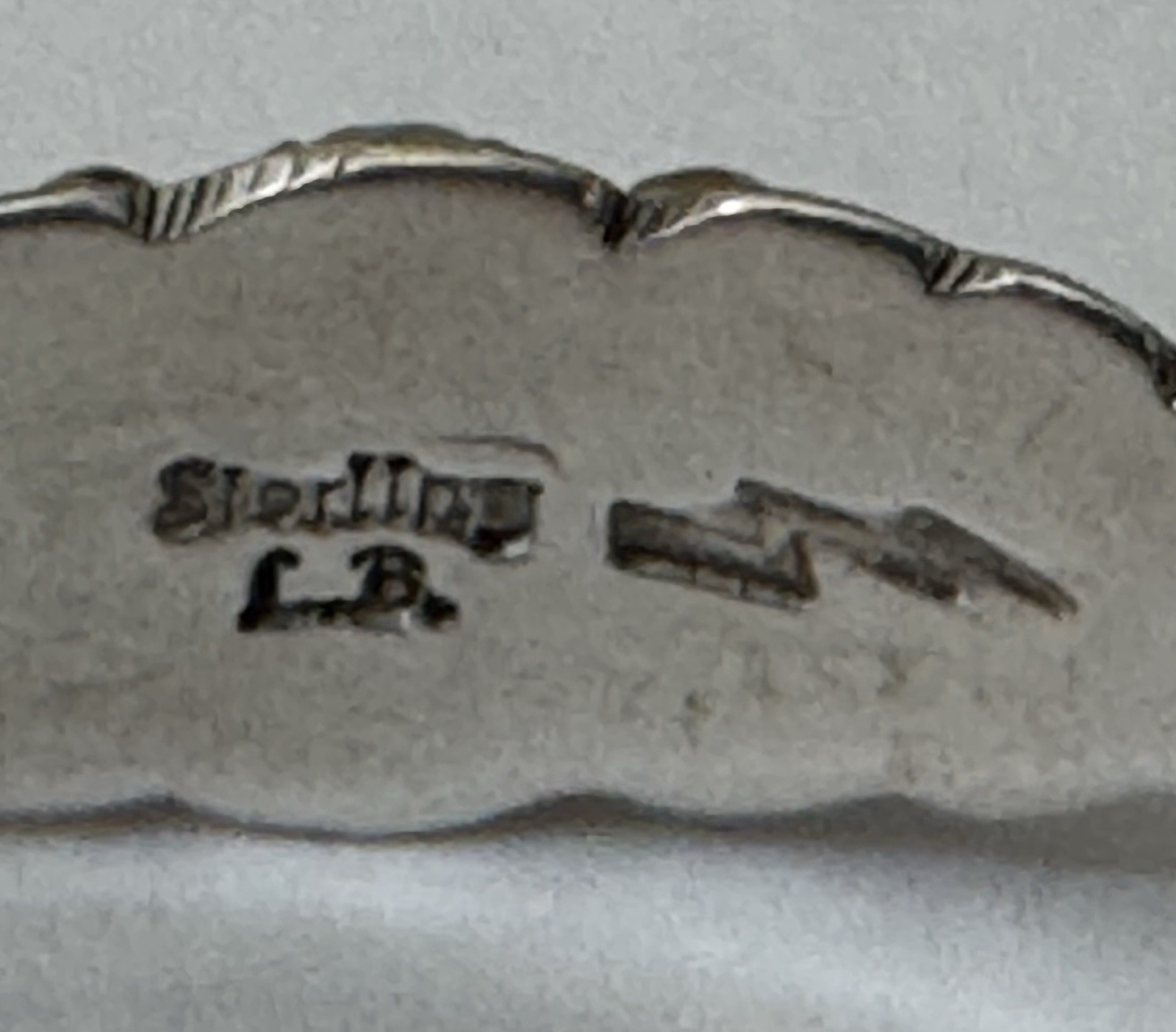 TINY Native American Signed LB Lightning Bolt Ste… - image 8