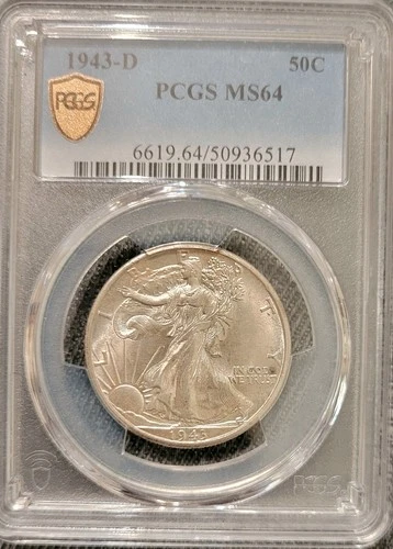 1943-D Walking Liberty half dollar MS64