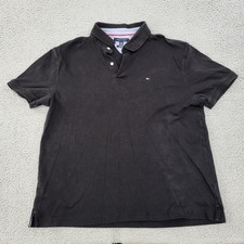 Tommy Hilfiger Polo Mens XL Black Custom Fit Shirt