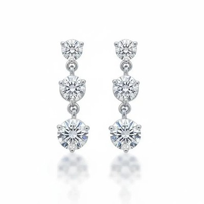 6 Cts Lab Griown Diamond Studds Earrings Valentine Gift for Her In Silver 925