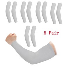 5 Pairs Cooling Arm Sleeves Outdoor Sport Basketball UV Sun Protection Arm Cover