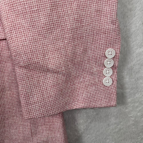 Jos A Bank Mens 46L Tailored Fit Pink Linen Wool Blend Sport Coat Blazer Preppy - Picture 3 of 13