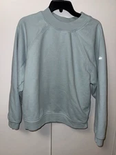 Alo Yoga Light Blue Pullover Crewneck Sweatshirt Size L/XL Coastal See Measureme