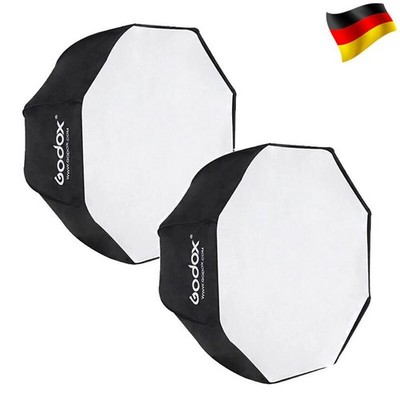 2X Godox 120cm Tragbar Oktagon Schirm Softbox für Studio Foto+Grid Gitter