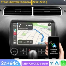64GB For Chevrolet Camaro 2010-2015 Android 14 CarPlay Car GPS Stereo Radio WiFi