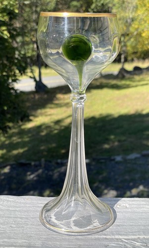 RARE Antique Art Nouveau Wine Glass Goblet Bohemian Jugendstil Victorian Art - Picture 5 of 12
