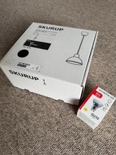 2x Ikea Skurup 19cm Pendant Ceiling Lights + Bulbs - Black - New & Unused