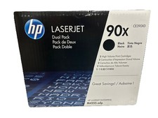 New Open HP 90A Black Original LaserJet Toner Cartridge CE390A DUAL PACK