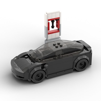 185PCS Black City Car Building Bricks DIY Electric Vehicle Model