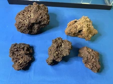 Aquarium Lava Stone Aquascape Terrarium  5 Pieces 8.5lbs