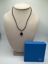 10.00ct Checkerboard Cut  17.00ctw Natural Black Spinel 925 Necklace