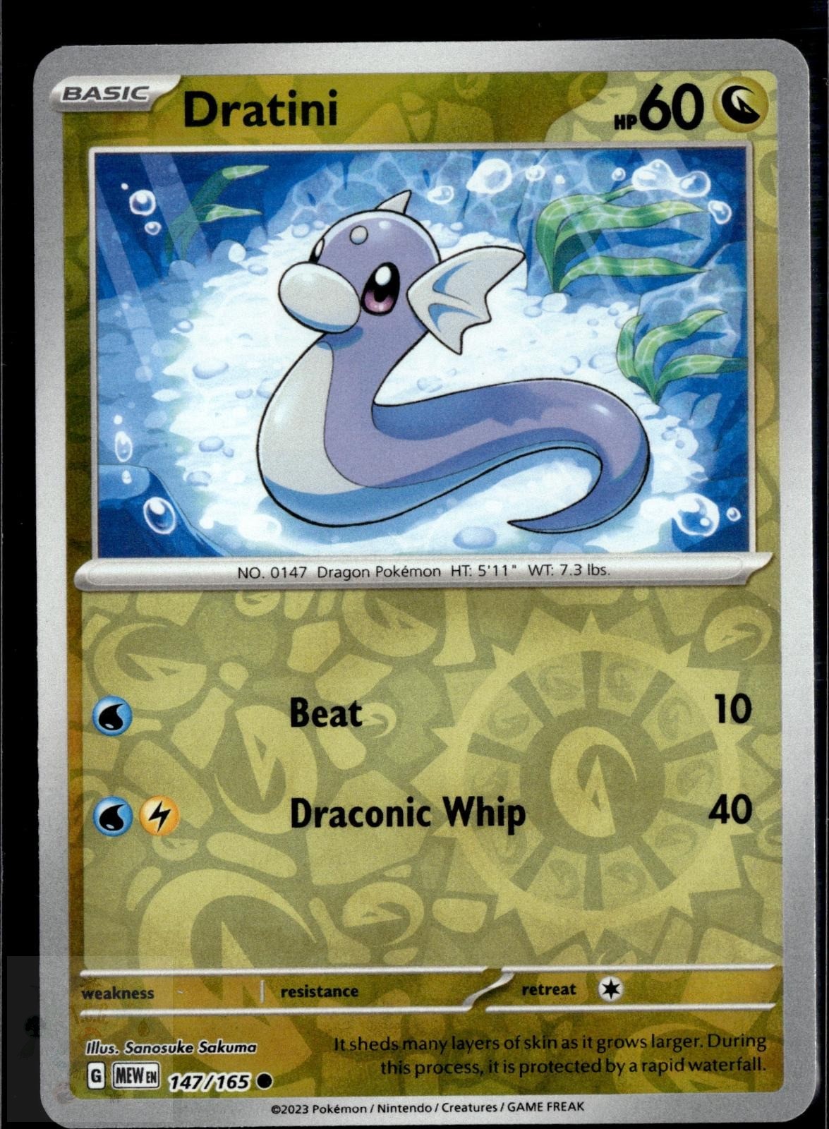 Dratini 147/165 Common 151 Pokemon Reverse Holo NM/M