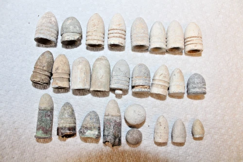COLLECTION OF 26 DIFFERENT UNION & CONFEDERATE CIVIL WAR BULLETS DUG IN VIRGINIA