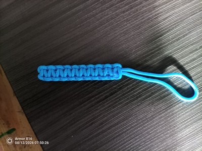 425 Paracord Schlüsselband blau - handgefertigt UK | Messer, Schlüssel, Multitool & Taschenlampe
