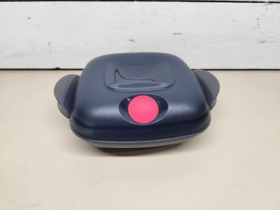 Tupperware Microwave Reheat Dish 475ml 5958A Gray Red ~ Brand New and Unused