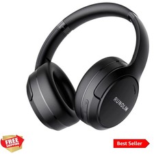 Comfortable Over Ear Active Noise Cancelling Headphones with Microphone - Black
