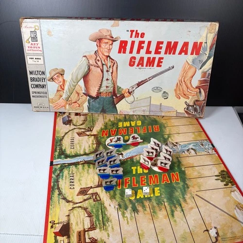 Vintage 1959 The Rifleman Game Milton Bradley Board Game Complete