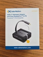 Cable Matters Dual Monitor USB C Hub Dock RJ45 Dual 4K DisplayPort & PD 201055