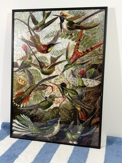 LIBERTY PUZZLES Wooden Hummingbird Scene Completed & Framed