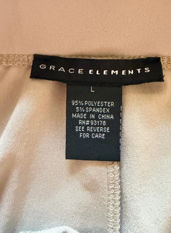Grace Elements Beige Elastic Waist Pull-On Circle Skirt View 3