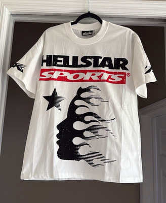 Hellstar Hellstar Sports Men's M White Graphic Logo Cotton Check description