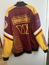 NFL WASHINGTON COMMANDERS EMBROIDERED JACKET YELLOW/BURGUNDY 2XL XXL