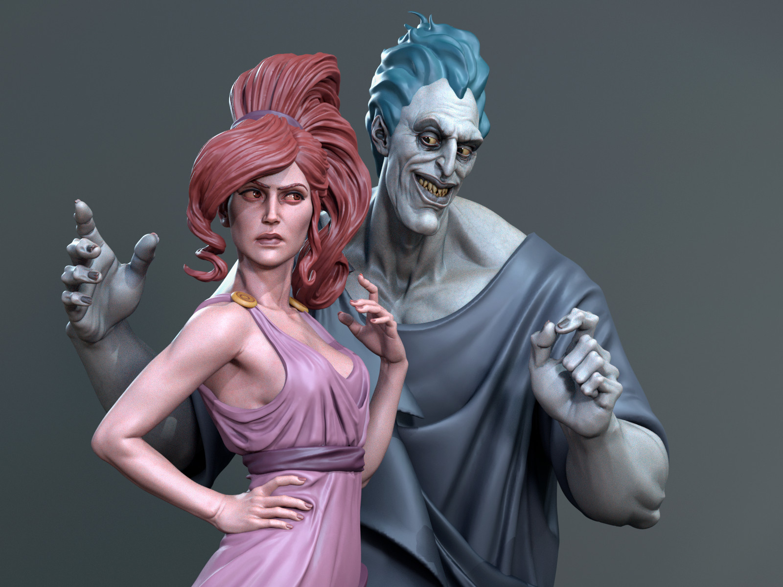 Figura/Estatua Megara y Hades varios tamaños
