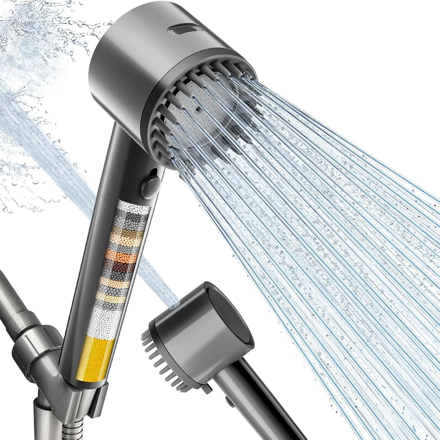 Ion Drops Filtered Shower Head with Handheld, High Pressure 5 Spray Mode Showerh
Opens in a new wind