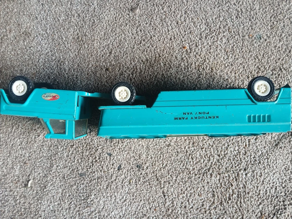 1970s STRUCTO KENTUCKY FARM PONY VAN IH INTERNATIONAL SCOUT/JEEP? VINTAGE Blue - Image 3 of 4