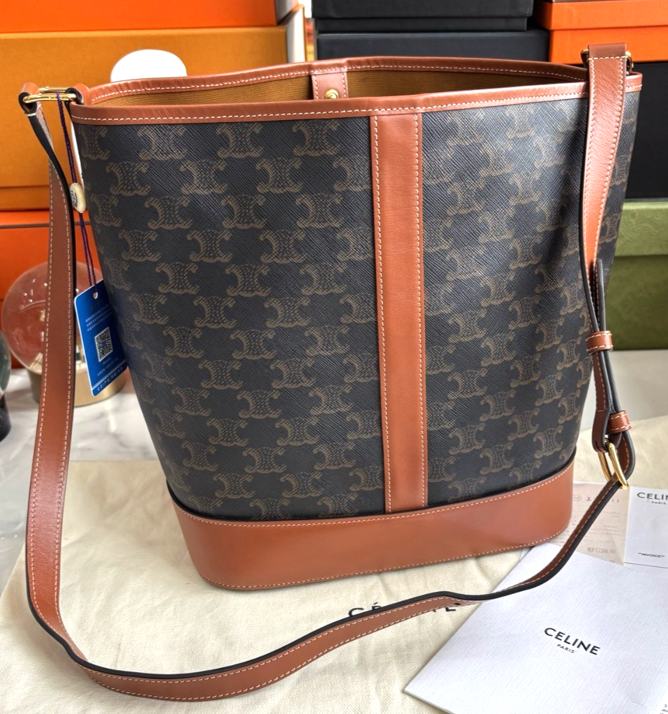 CELINE Monogram Arc de Triomphe Bucket Shoulder Bag for Women