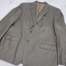 Lauren Ralph Lauren Mens 48R Brown Houndstooth Silk Wool Blend Sport Coat Blazer