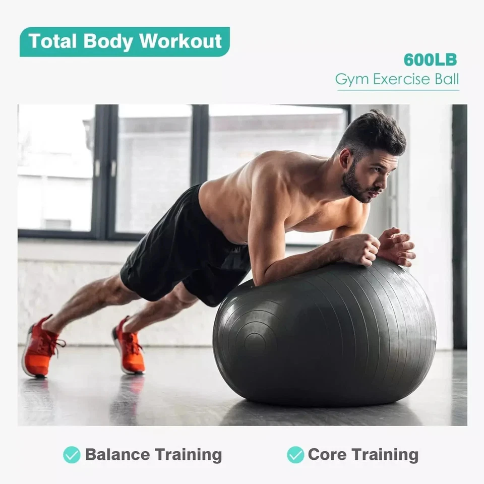 Pelota de Yoga Ejercicio Anti Ráfaga Fitness Equilibrio Entrenamiento Estabilidad EE. UU. 21""-26"" Foto 3 de 4