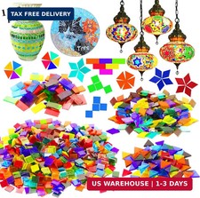 1100 Pcs Mosaic Tiles, Glass Mosaic Tiles for Crafts Bulk, Stained Mosaic Glass