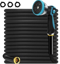 Non-Expandable Garden Hose 50 Ft Kink Free Flexible Water Hose with 10-Pattern S