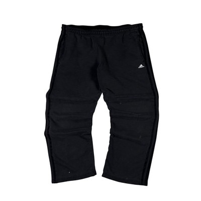 Adidas Mens Black 3 Stripe Track Pants Joggers Athletic Casual Comfort Size S