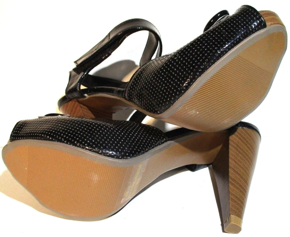 New Charlotte Russe size 6 black ankle strap peep toe heels dress shoes - Image 4 of 4