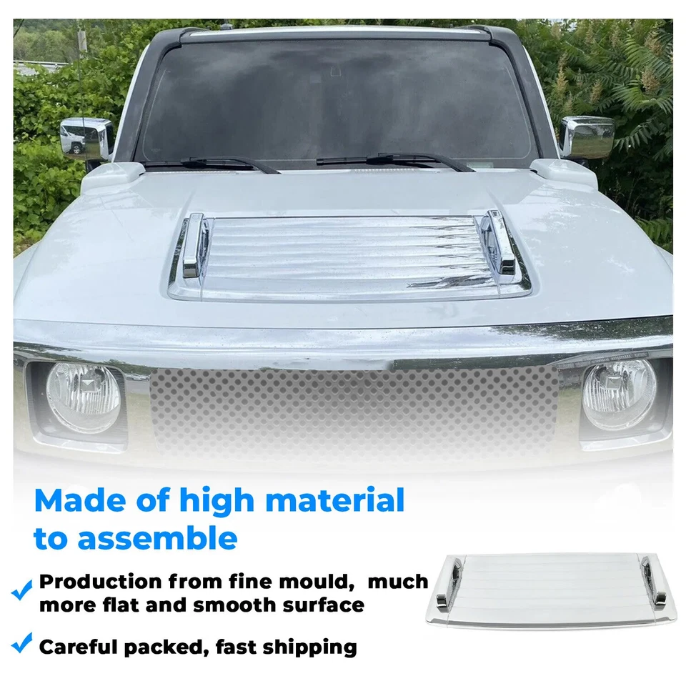 New Hood Deck Vent Panel Handle Cover Trim Chrome For 2006-2010 Hummer H3 - Image 4 of 4