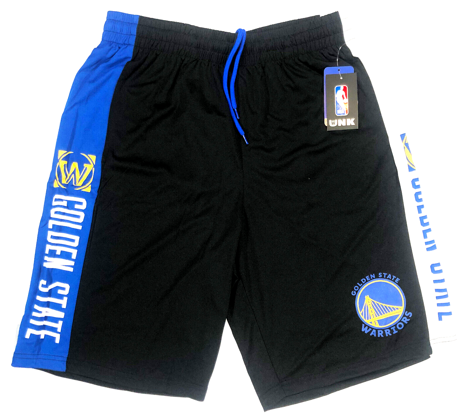 Golden State Warriors Mens Athletic Shorts UNK Large NBA Basketball New Black