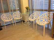 4X Nest Master Style Plastic Bistro Cafe Garden Patio Bar Dining Chairs Stackabl